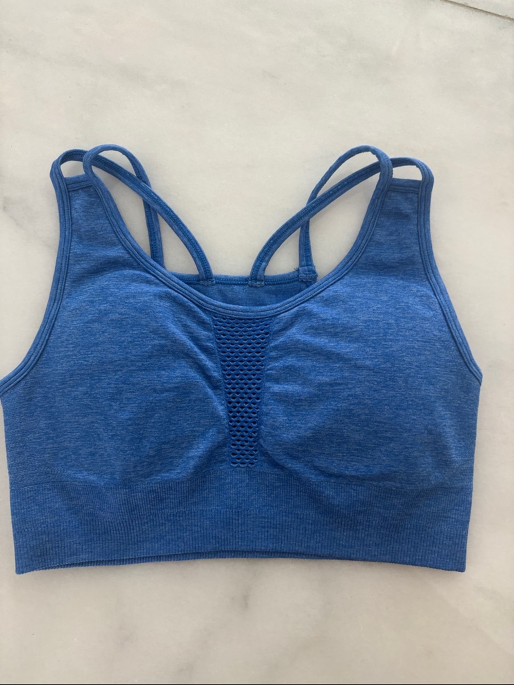BuffBunny Double-Strap Seamless Sports Bra - Blue